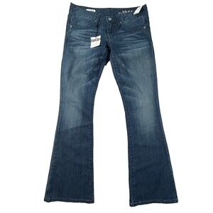 Gap Jeans Womens 26/2p‎ Petite Boot Cut Low Rise Dark Wash Whiskered Denim